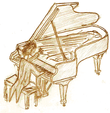 drawing of a pianist...