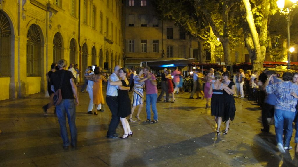 Aix-en-Provence, old city at night, market square