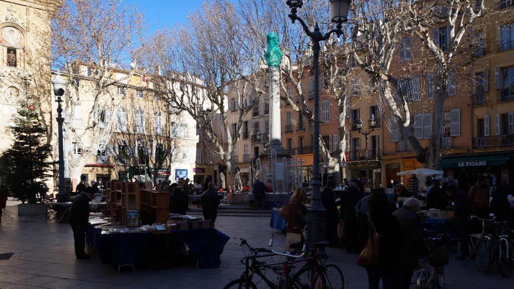 Old city of Aix-en-Provence, on a beautiful winter day