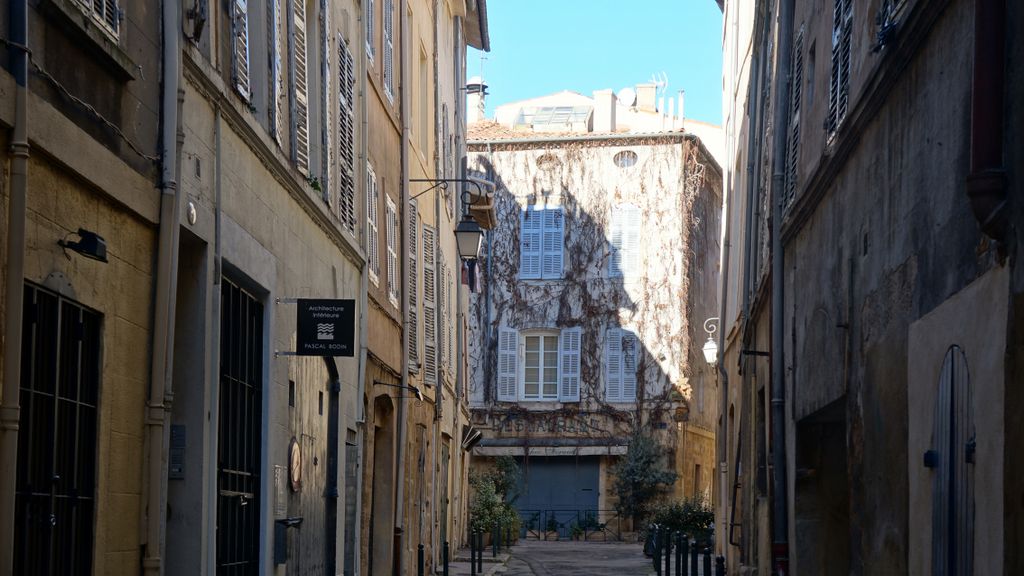 Old city of Aix-en-Provence, on a beautiful winter day