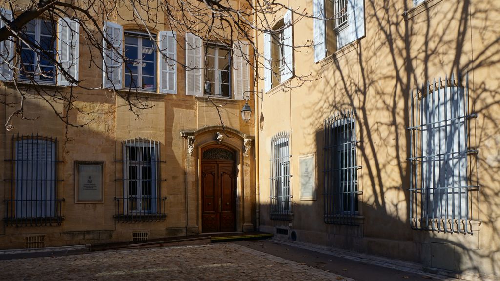 Old city of Aix-en-Provence, on a beautiful winter day