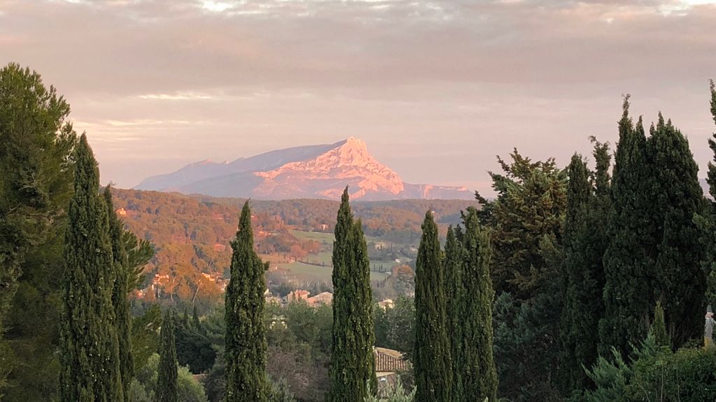 St. Victoire at January dusk, seen from Aix-en-Provence