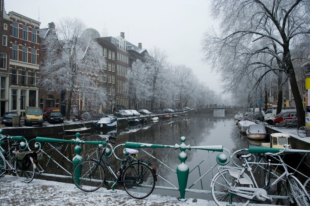 The misty Amsterdam in Winter