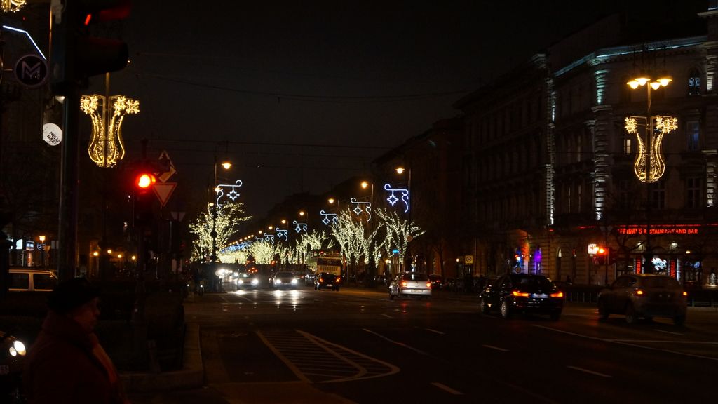 Andrássy út at night, Budapest