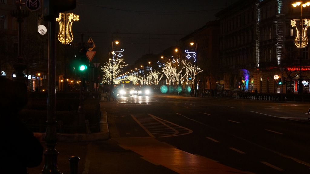 Andrássy út at night, Budapest