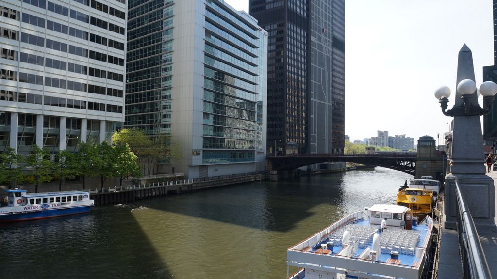 Along the Chicago River in Chicago Loop (Business area)