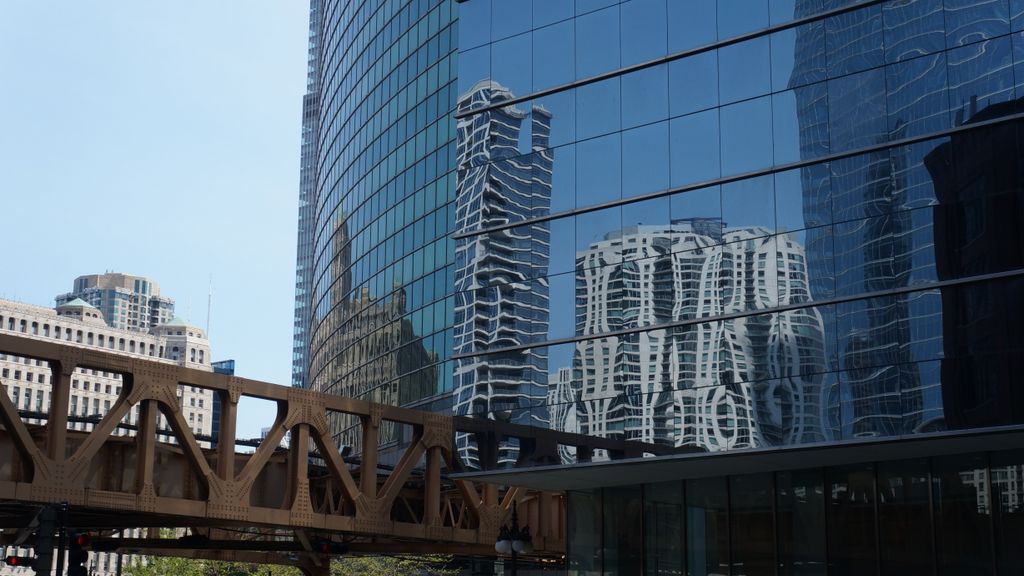 Along the Chicago River in Chicago Loop (Business area)