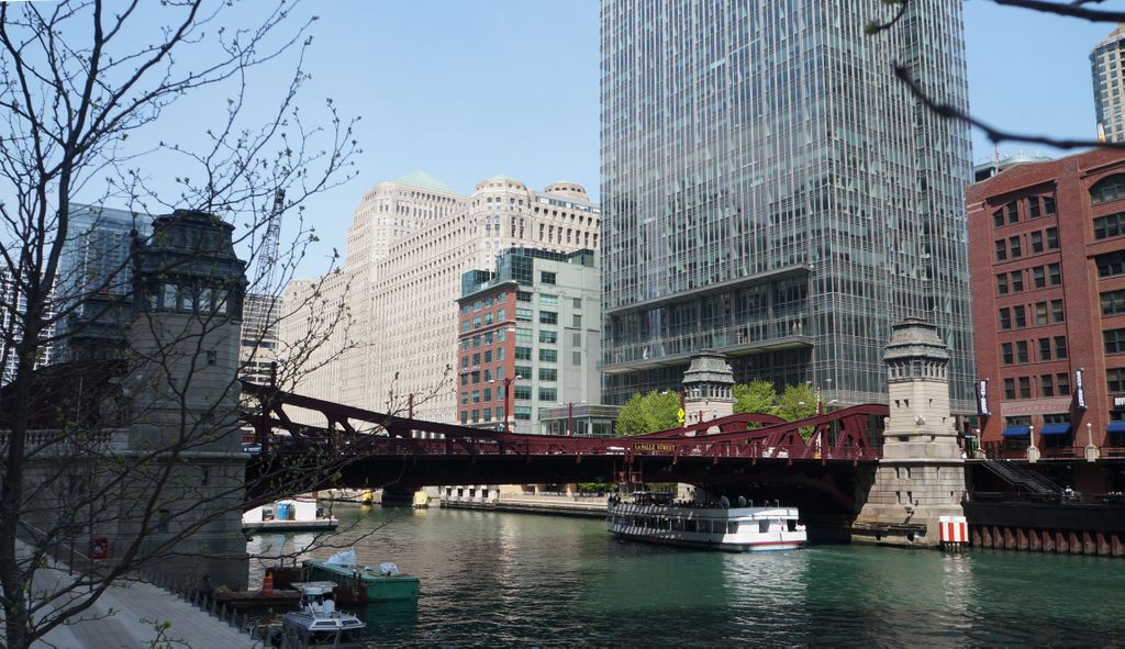 Along the Chicago River in Chicago Loop (Business area)