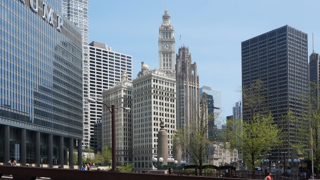 Along the Chicago River in Chicago Loop (Business area)