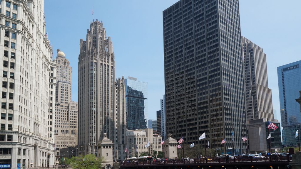 Along the Chicago River in Chicago Loop (Business area)