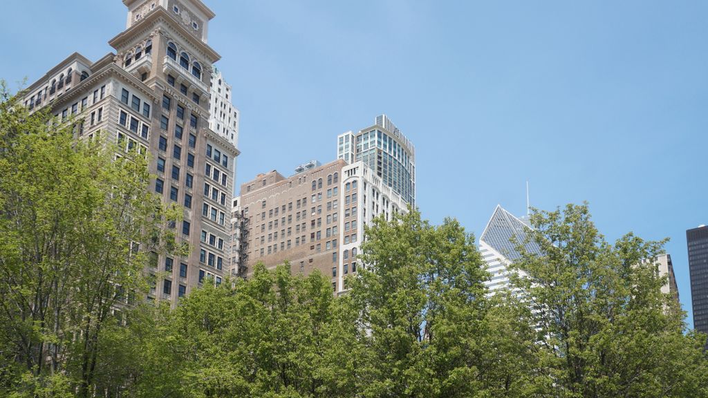 Michigan Avenue Skyline from Millenium Park, Chicago Loop