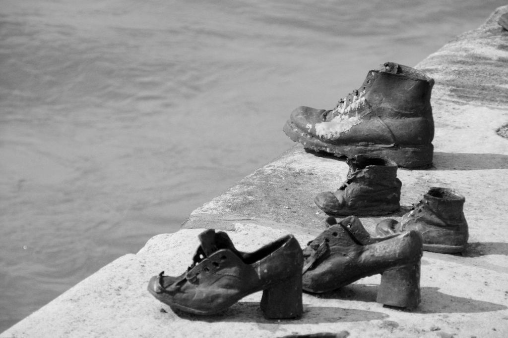 Budapest, a Holocaust memorial. The background story is that, during the 2nd World War, Hungarian Nazi-s (the so-called arrowcross movement) shot thousands of Jews directly into the Danube; that inspired this unusual memorial.