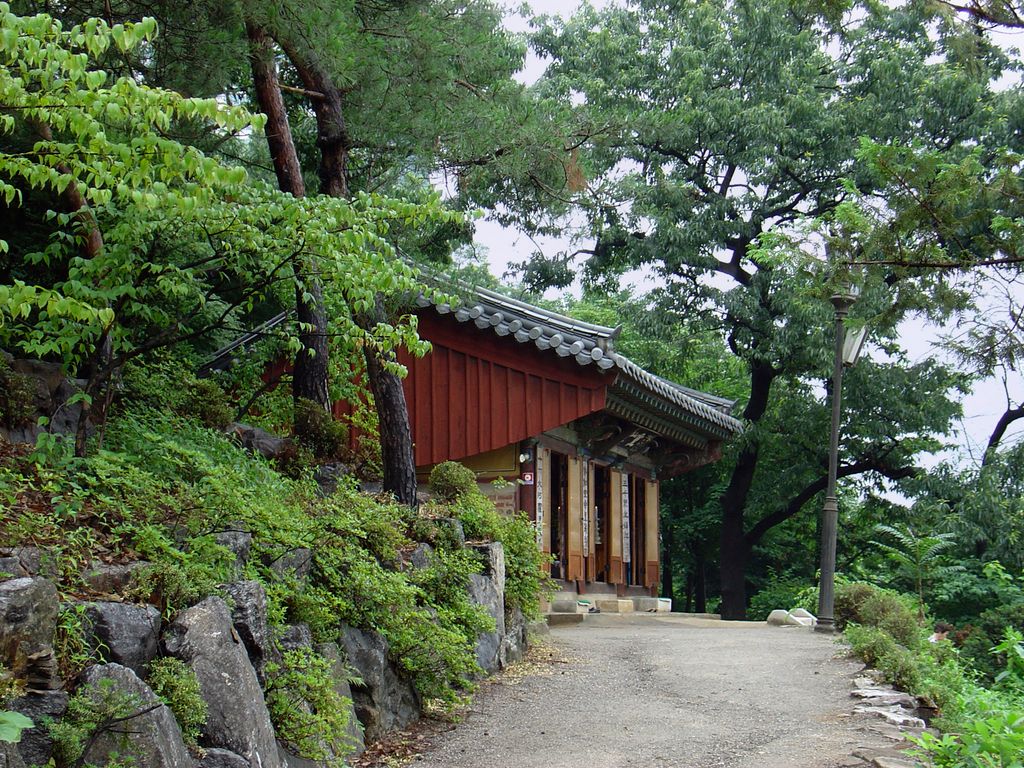 The Bong-eunsa Temple is a park with some small pavillons like this..., Seoul, Korea