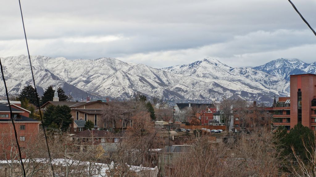 View of the mountains from Salt Lake City, USA