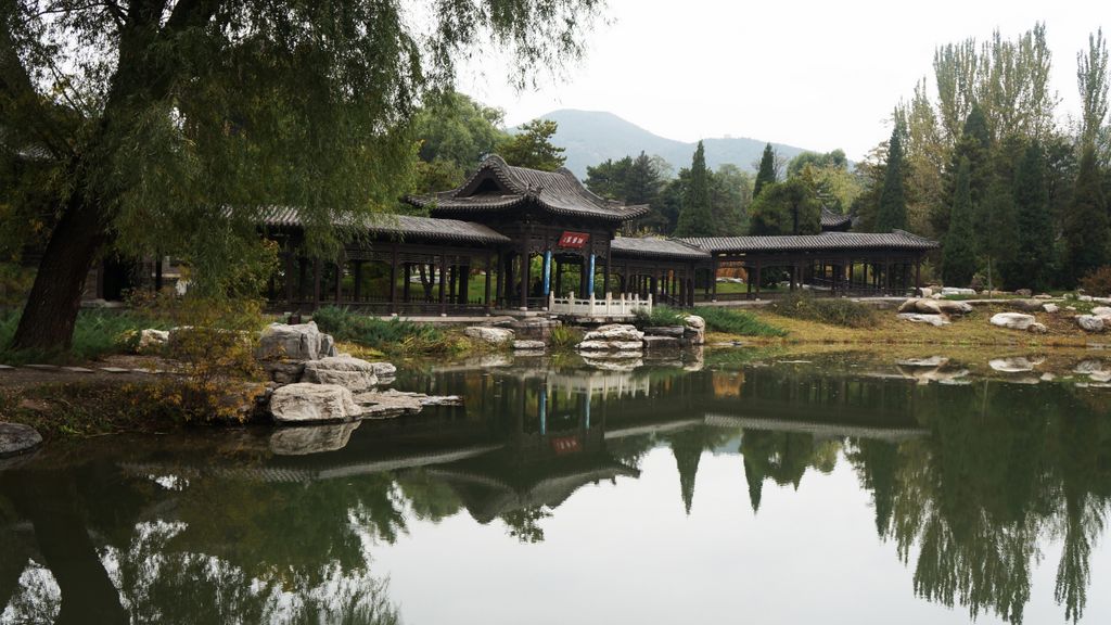 Jinci Park and Temple, Taiyuan. (It was founded about 1,400 years ago and expanded during the following centuries, resulting in a diverse collection of more than 100 sculptures, buildings, terraces, and bridges.)