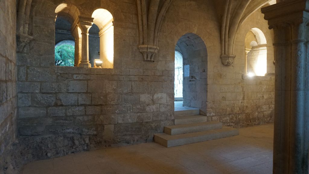 Silvacane Abbey, in La Roque-d'Anthéron, in winter lights