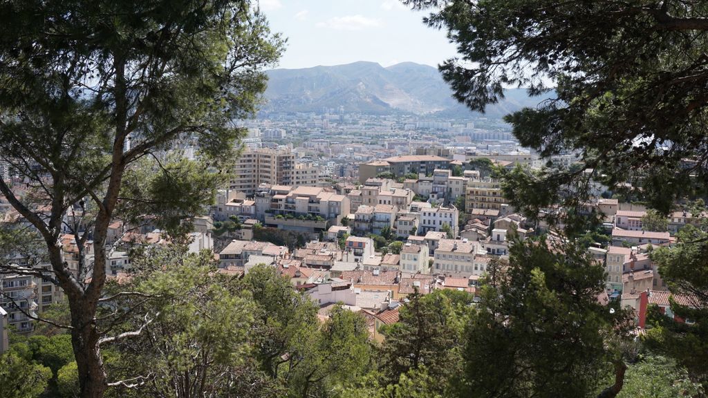 View of Marseille from the mountain of the cathedral