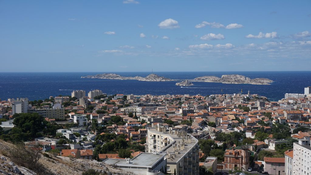 View of Marseille from the mountain of the cathedral