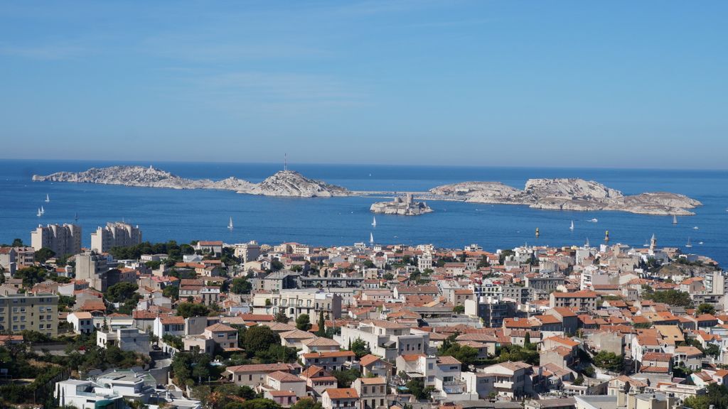 View of the coast of Marseille, when coming down from the Cathedral that dominates the city. If you have read the novel of Dumas, the Count of Monte Christo: the 