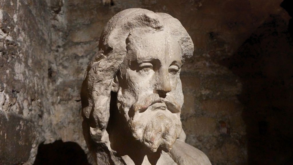 A statue in the St Victor Monastery, Marseille (not clear whose statue it is; the inscription just says 