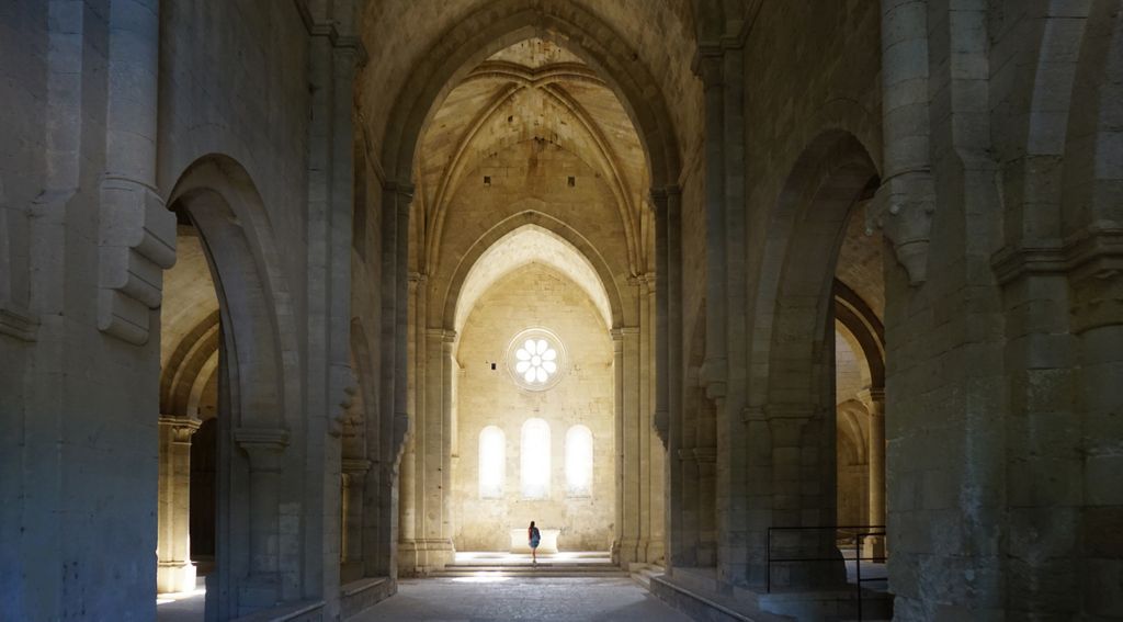 Silvacane Abbey, in La Roque-d'Anthéron, one of the three medieval Cistercian abbeys of Provence (alongside Sénanque and le Thoronet), also referred to as the “three sisters of Provence” (“les trois sœurs provençales“).