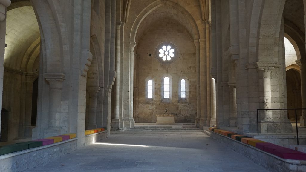 Silvacane Abbey, in La Roque-d'Anthéron, in winter lights