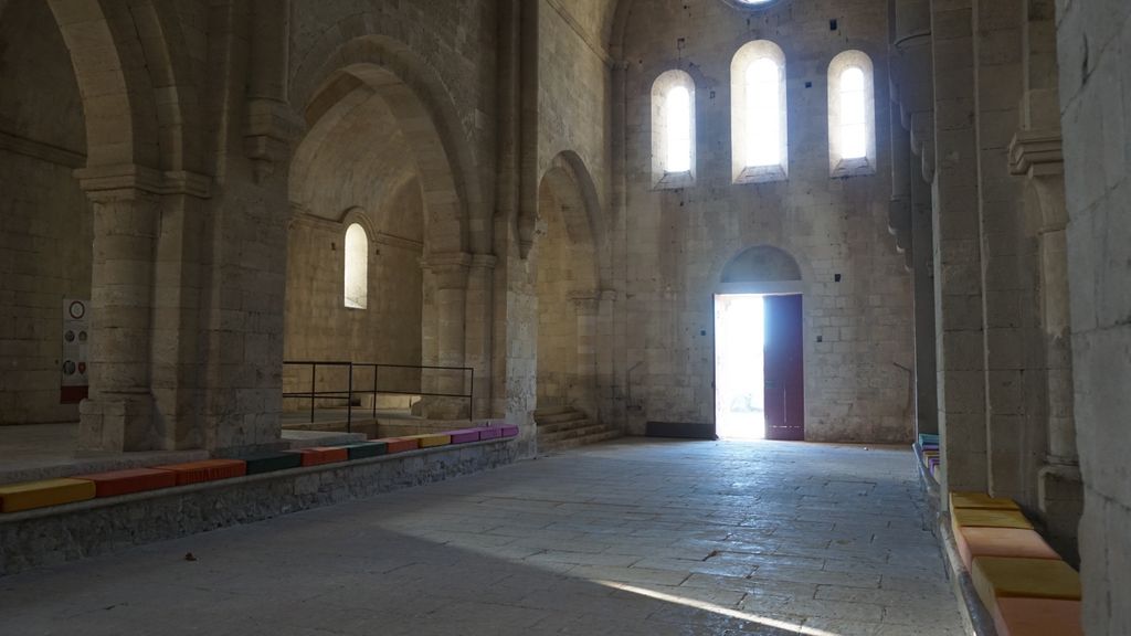 Silvacane Abbey, in La Roque-d'Anthéron, in winter lights