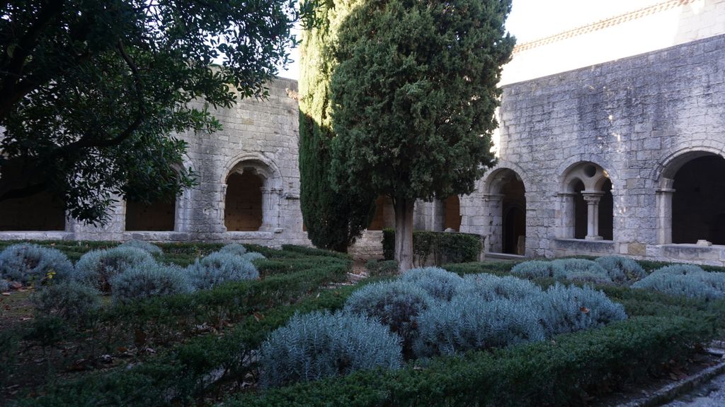 Silvacane Abbey, in La Roque-d'Anthéron, in winter lights