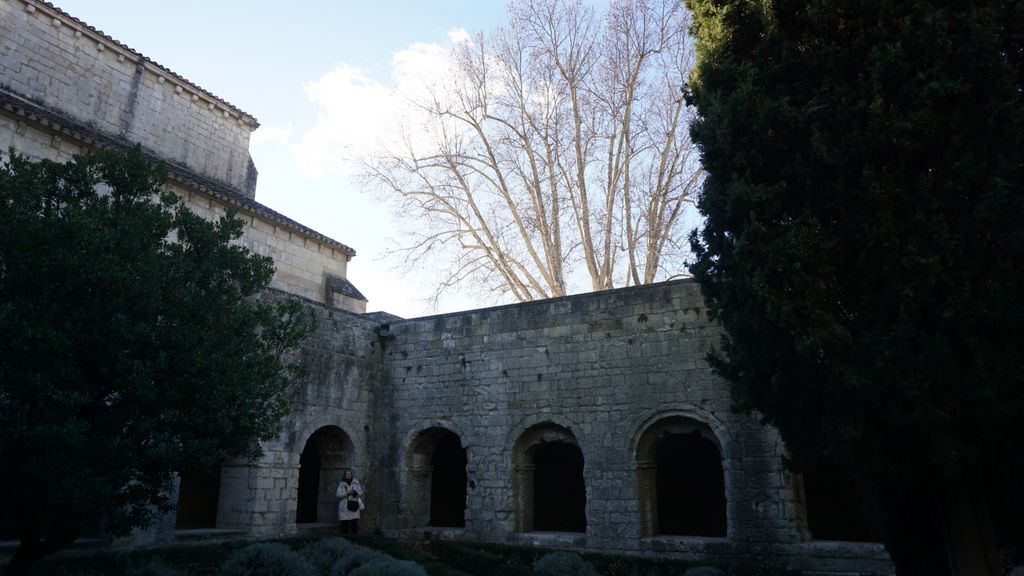 Silvacane Abbey, in La Roque-d'Anthéron, in winter lights