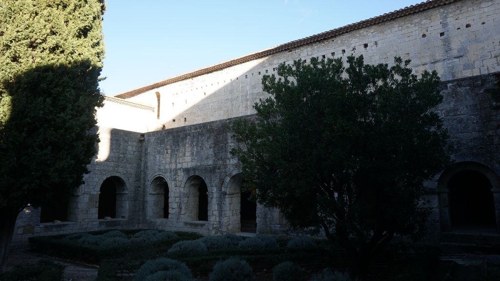 Silvacane Abbey, in La Roque-d'Anthéron, in winter lights