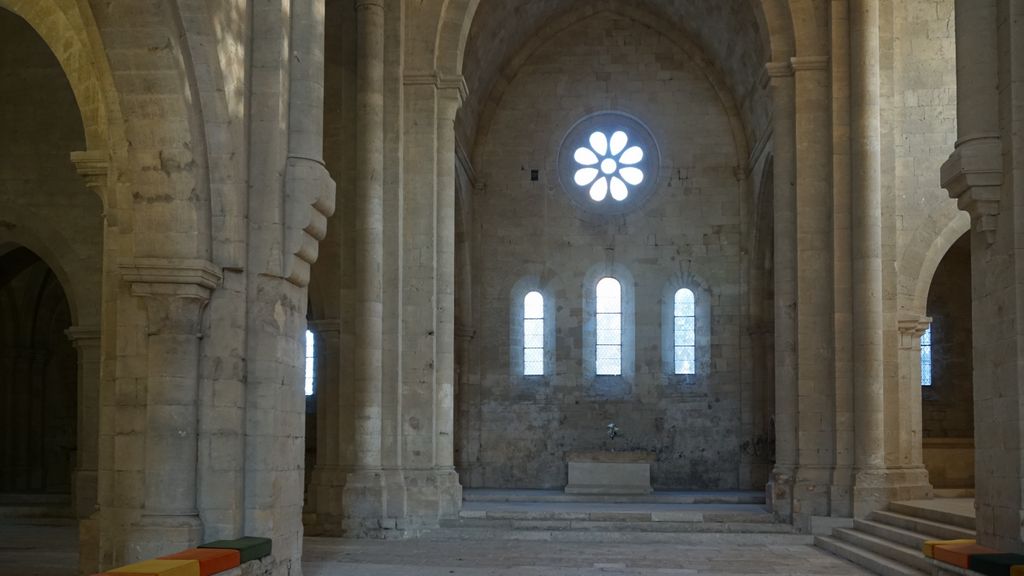 Silvacane Abbey, in La Roque-d'Anthéron, in winter lights