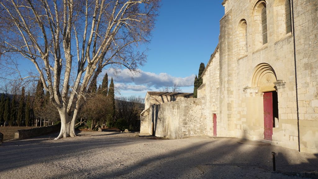 Silvacane Abbey, in La Roque-d'Anthéron, in winter lights