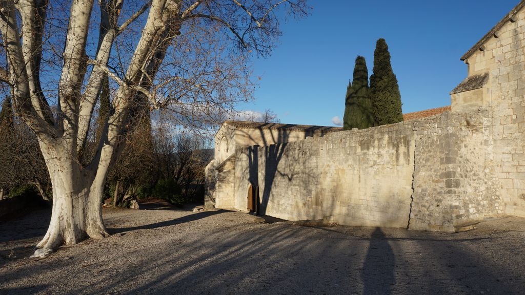 Silvacane Abbey, in La Roque-d'Anthéron, in winter lights