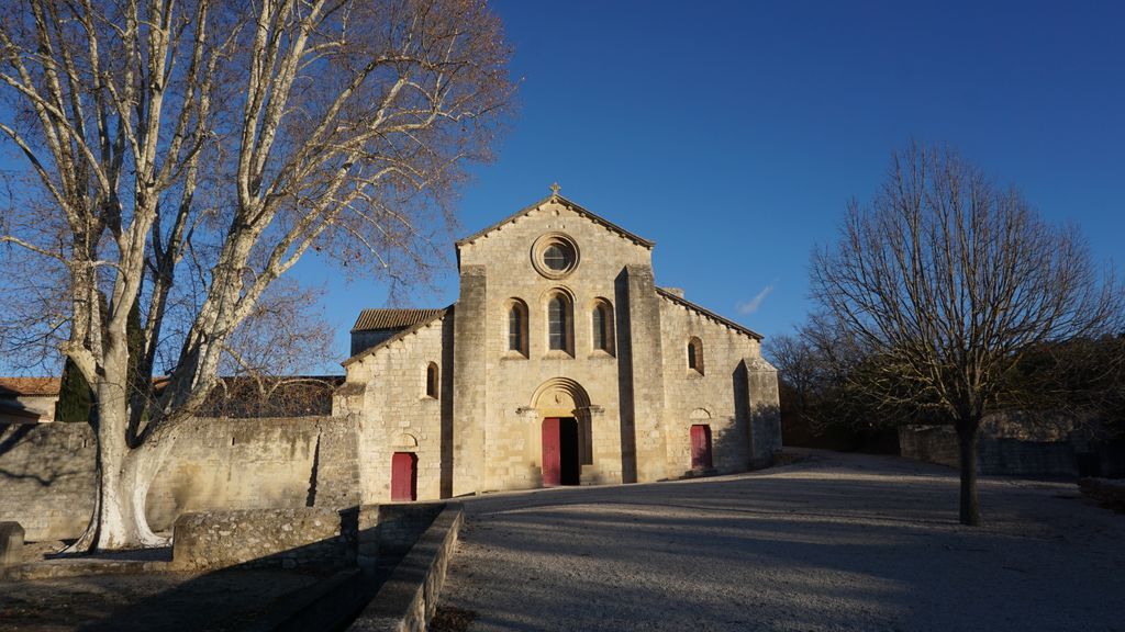 Silvacane Abbey, in La Roque-d'Anthéron, in winter lights