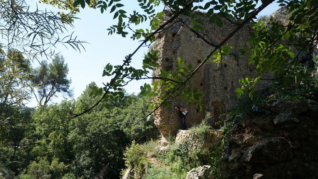 Ruins of a Roman dam on the stream 