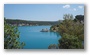 The lake of the Barrage de Bimon, the hills on the St Victoire, nearby Aix-en-Provence