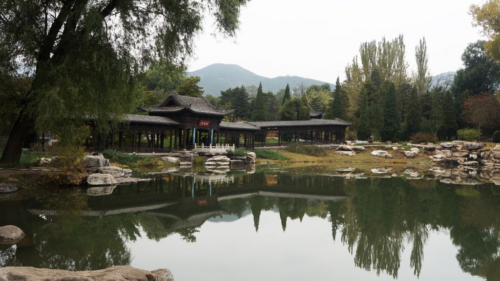 Jinci Park and Temple, Taiyuan. (It was founded about 1,400 years ago and expanded during the following centuries, resulting in a diverse collection of more than 100 sculptures, buildings, terraces, and bridges.)