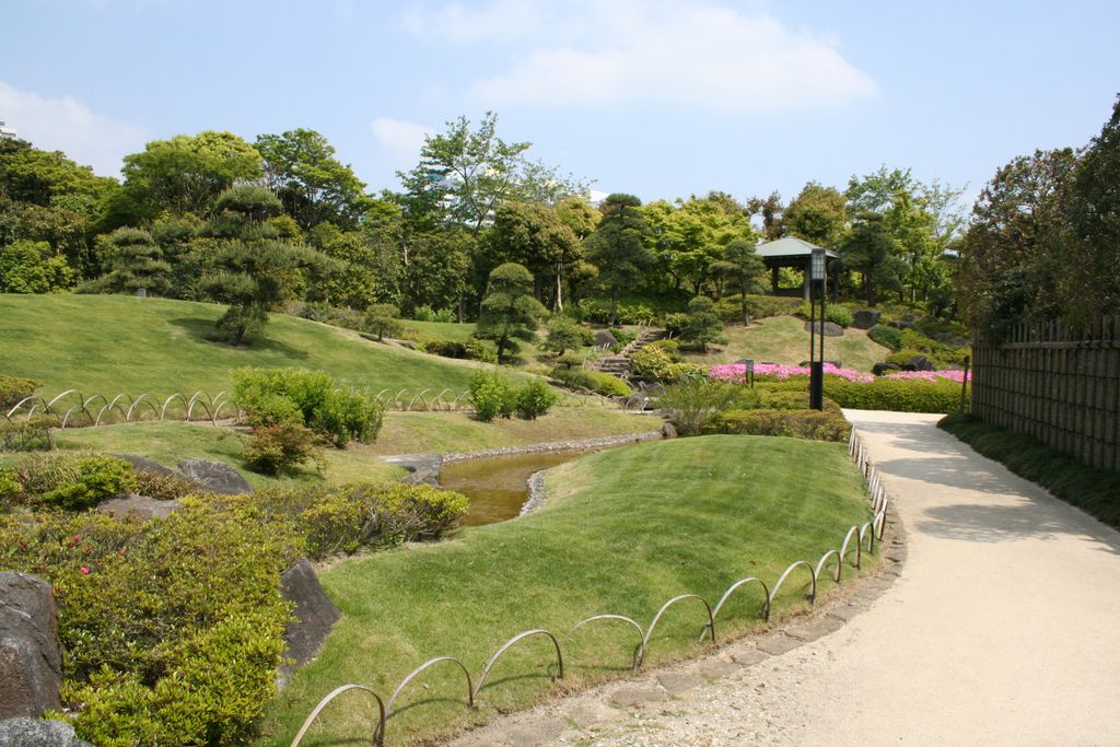 Small Japanese Garden in the middle of the modern Chiba