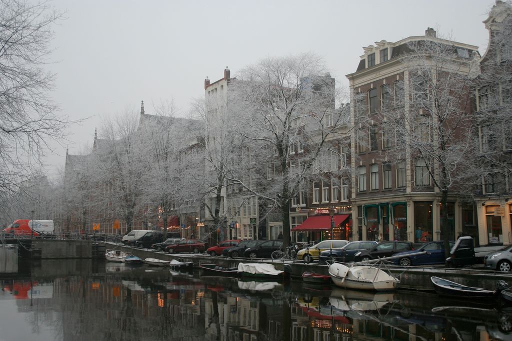 The misty Amsterdam in winter