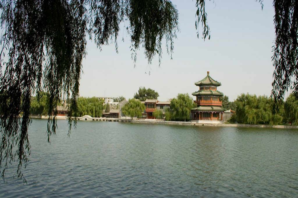 Beijing, View over Houhai lake