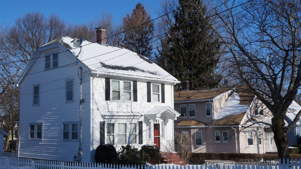 Roslindale, Boston, on a beautiful winter day