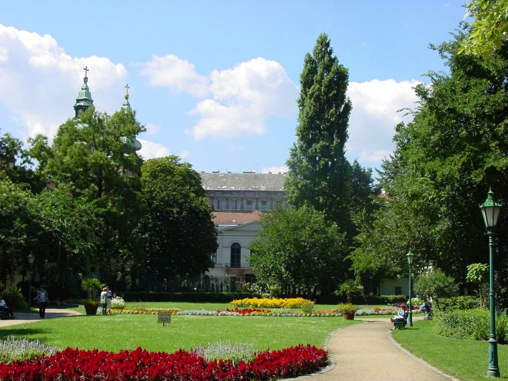 Károlyi palace and park in the middle of the city