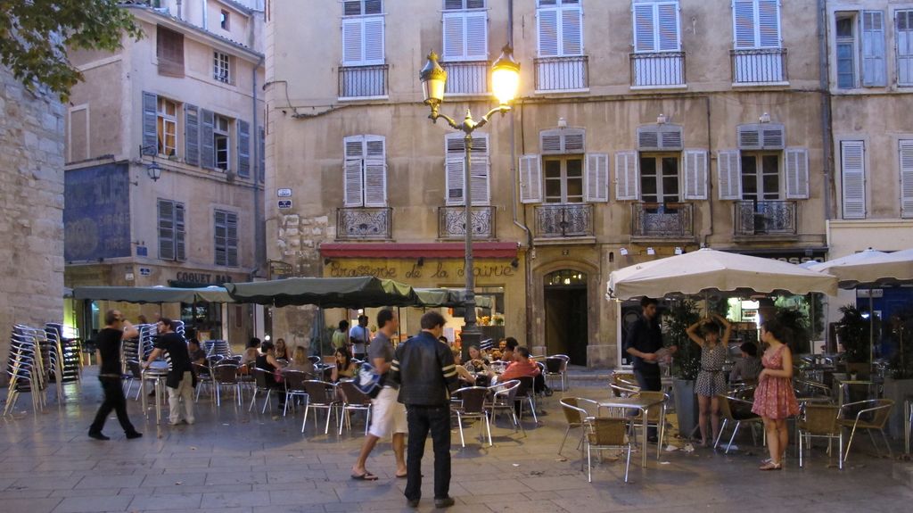 Aix-en-Provence, old city at night, by the city hall