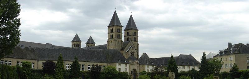 Echternach, the basilique, as seen from the orangerie
