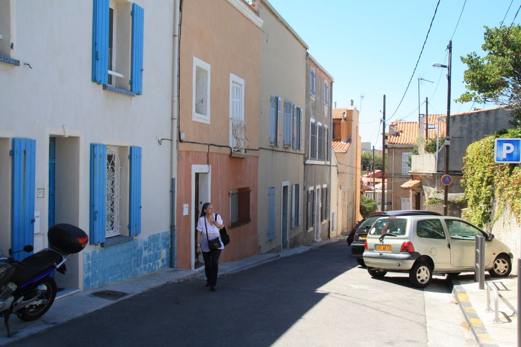 Along the sea shore of Marseille; a small area that looks like a separate village, though being close to the big seaside boulevard (the 