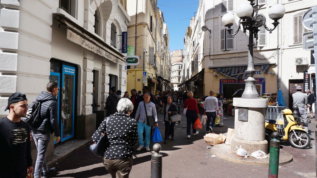 A busy, mainly north African market in Marseille