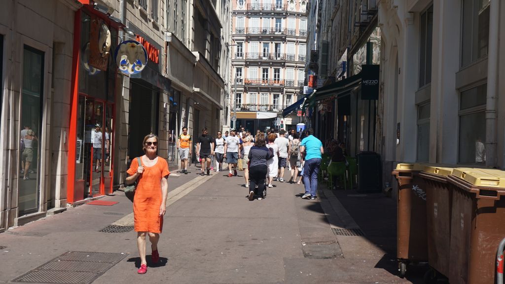 Busy streets in the center of Marseille