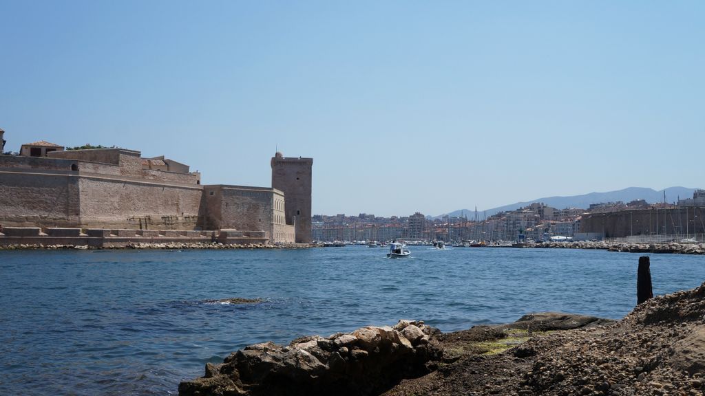 The entrance of the old port of Marseille