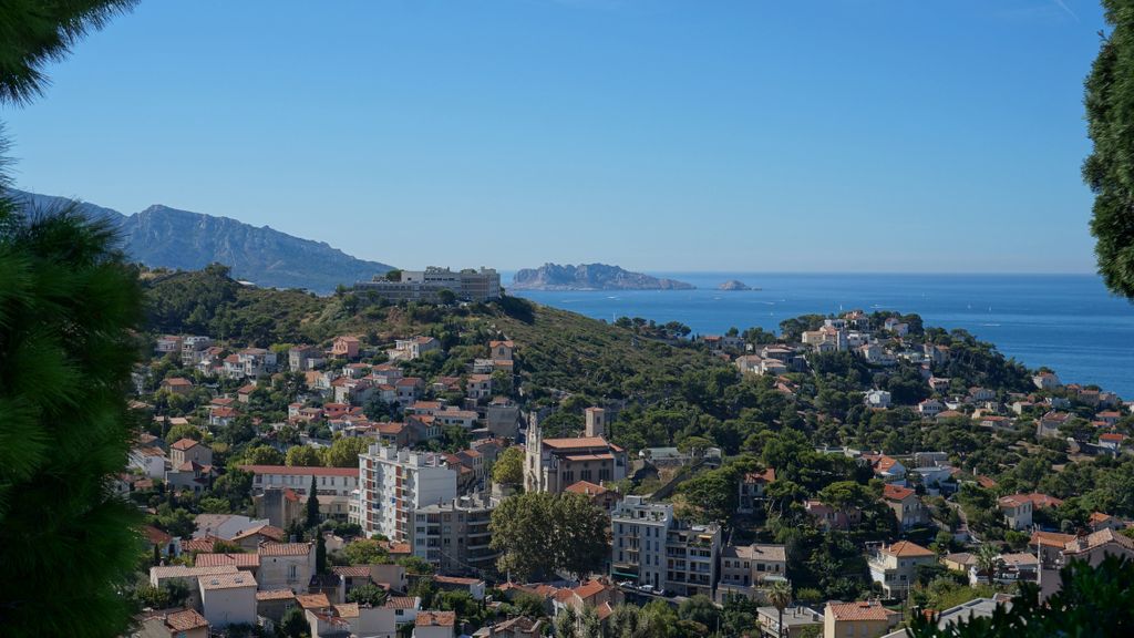 View of the coast of Marseille, when coming down from the Cathedral that dominates the city