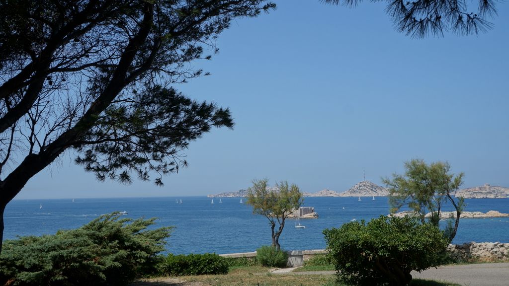 View of the bay of Marseille from the park 